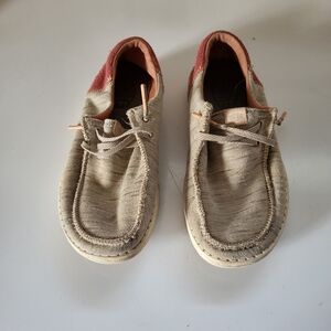 HEY DUDE WENDY YOUTH JERSEY LIGHT GREY Lightweight GIRLS Shoe Sz Y1